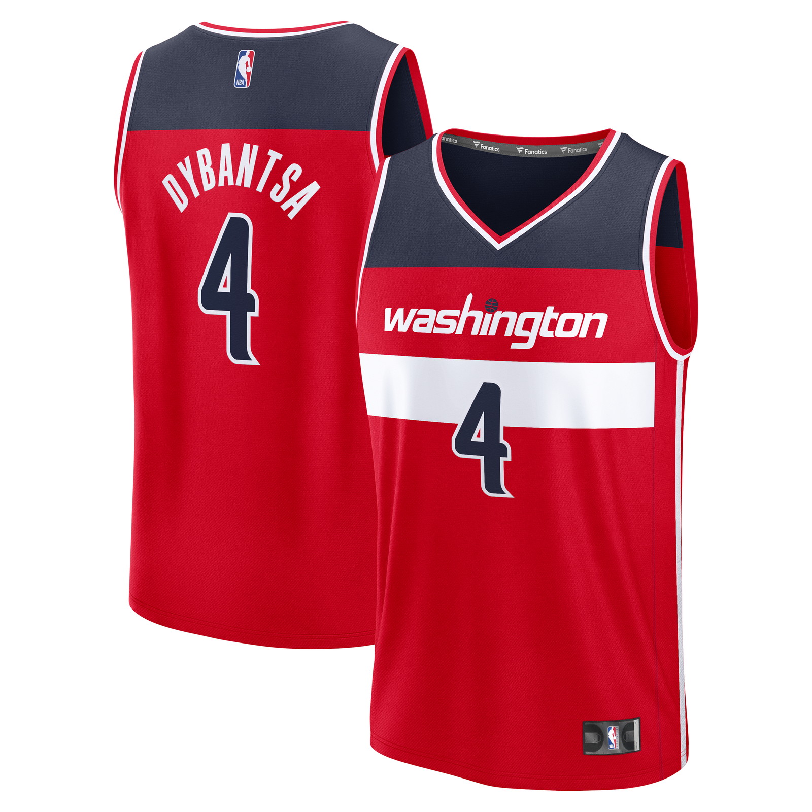 AJ Dybantsa Washington Wizards 2026 NBA Draft First Round Pick Fast Break - front and back view