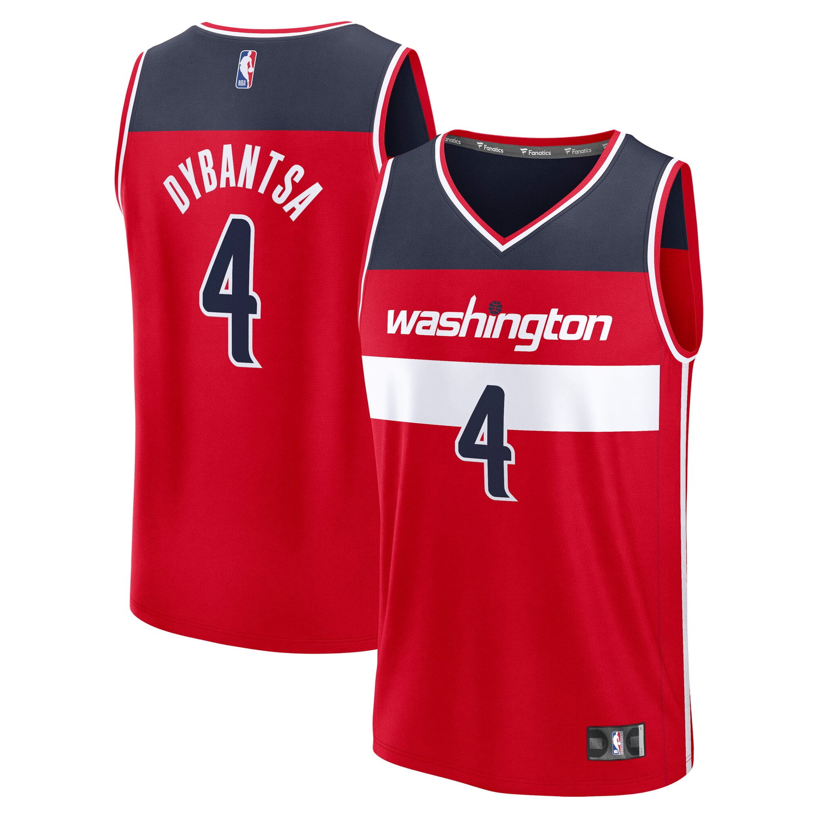 AJ Dybantsa Washington Wizards Youth 2026 NBA Draft First Round Pick Fast - front and back view