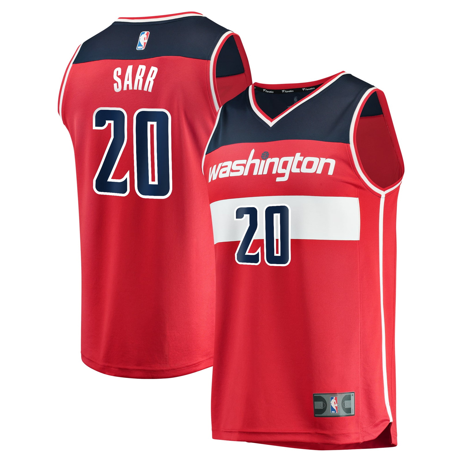 Alexandre Sarr Washington Wizards Fast Break Fan Version Player Jersey Icon - front and back view