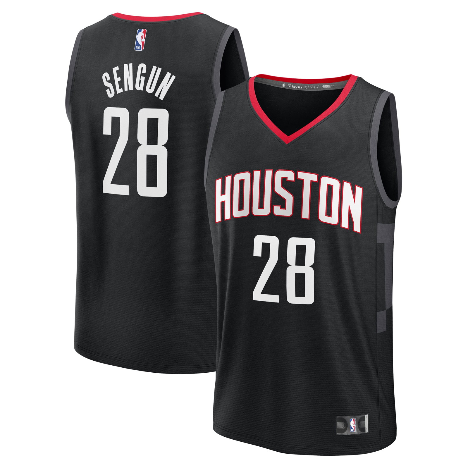 Alperen Sengun Houston Rockets Fast Break Fan Version Player Jersey Statement - front and back view