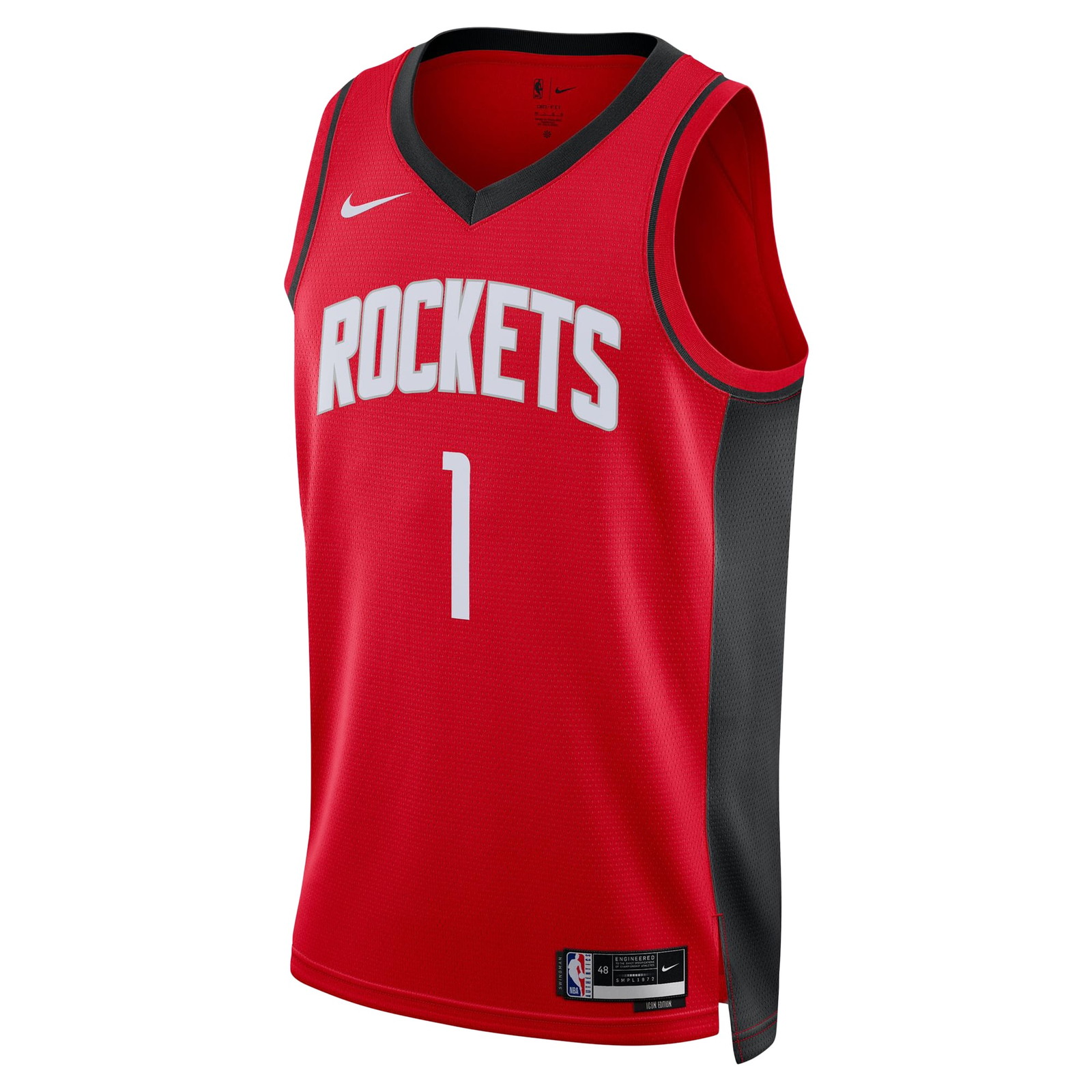 Amen Thompson Houston Rockets Unisex Swingman Player Jersey Icon Edition Red - front view