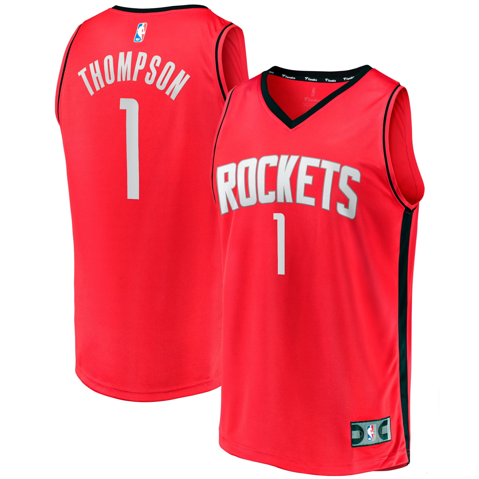 Amen Thompson Houston Rockets Youth Fast Break Fan Version Jersey Icon - front and back view