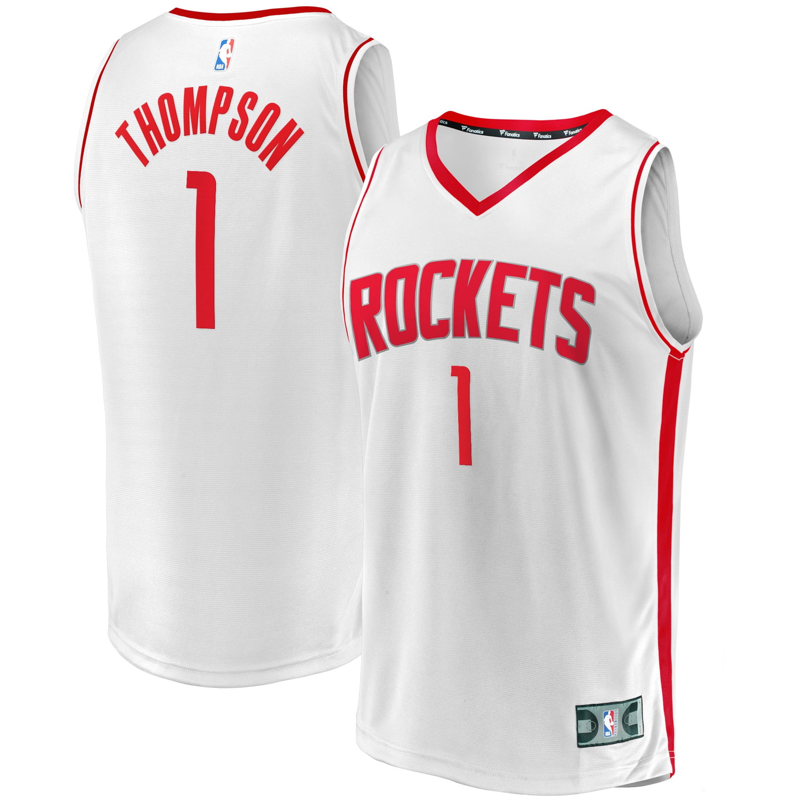 Amen Thompson Houston Rockets Youth Fast Break Fan Version Player Jersey - front and back view