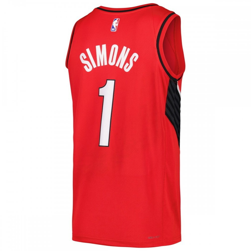 Anfernee Simons Portland Trail Blazers Swingman Player Jersey Statement Edition Red - back view