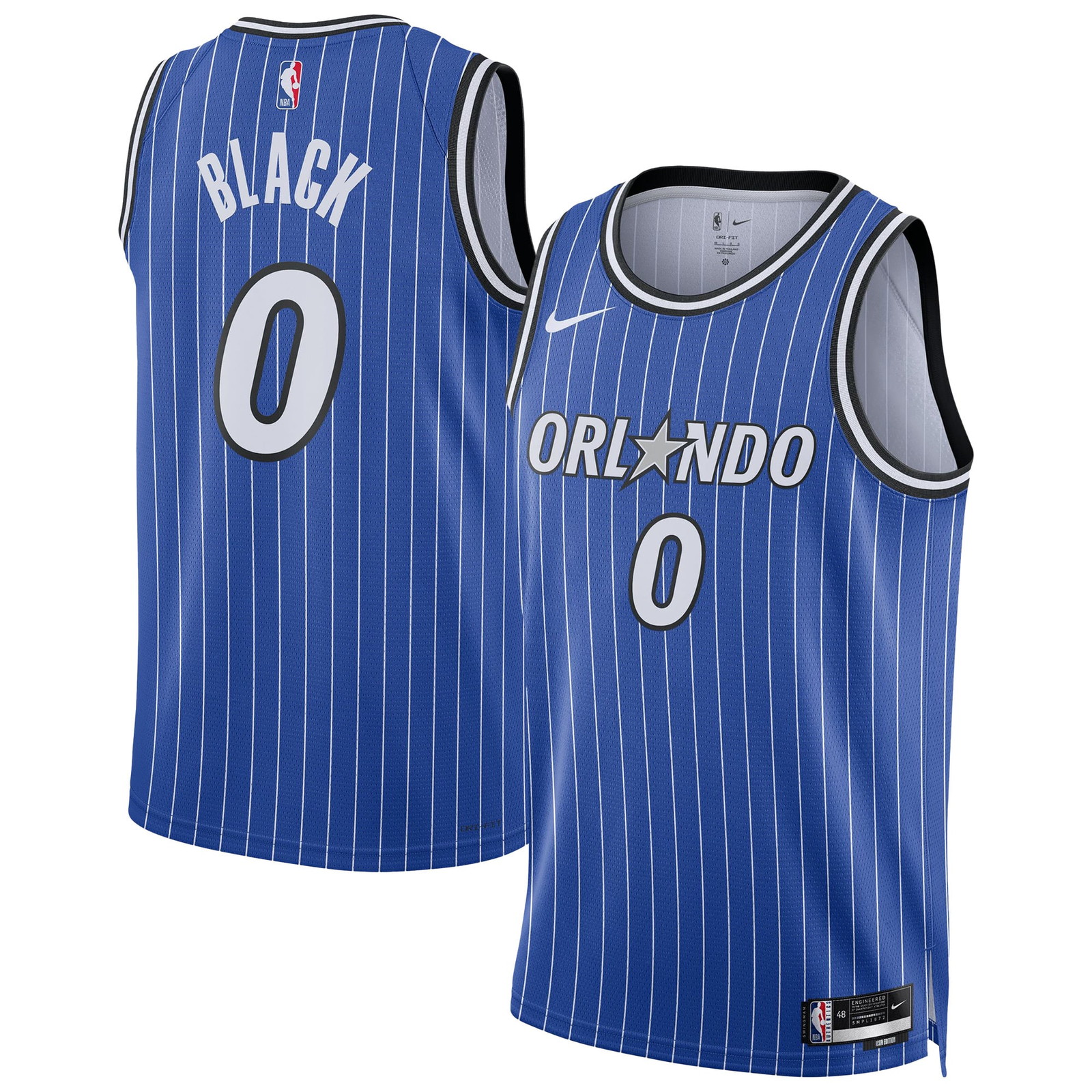 Anthony Black Orlando Magic Unisex Swingman Player Jersey Icon Edition Blue - front and back view