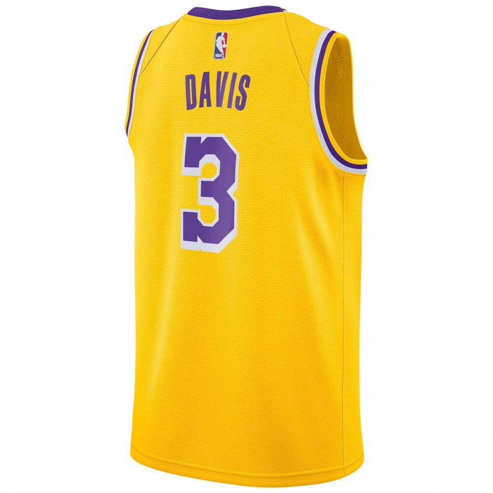 Anthony Davis Los Angeles Lakers 2019/20 Swingman Jersey Gold Icon Edition - back view