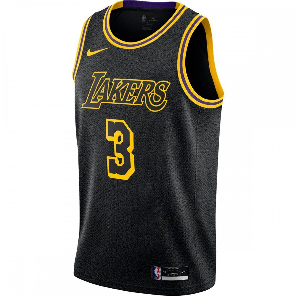 Anthony Davis Los Angeles Lakers City Edition Swingman Jersey Black - second front view
