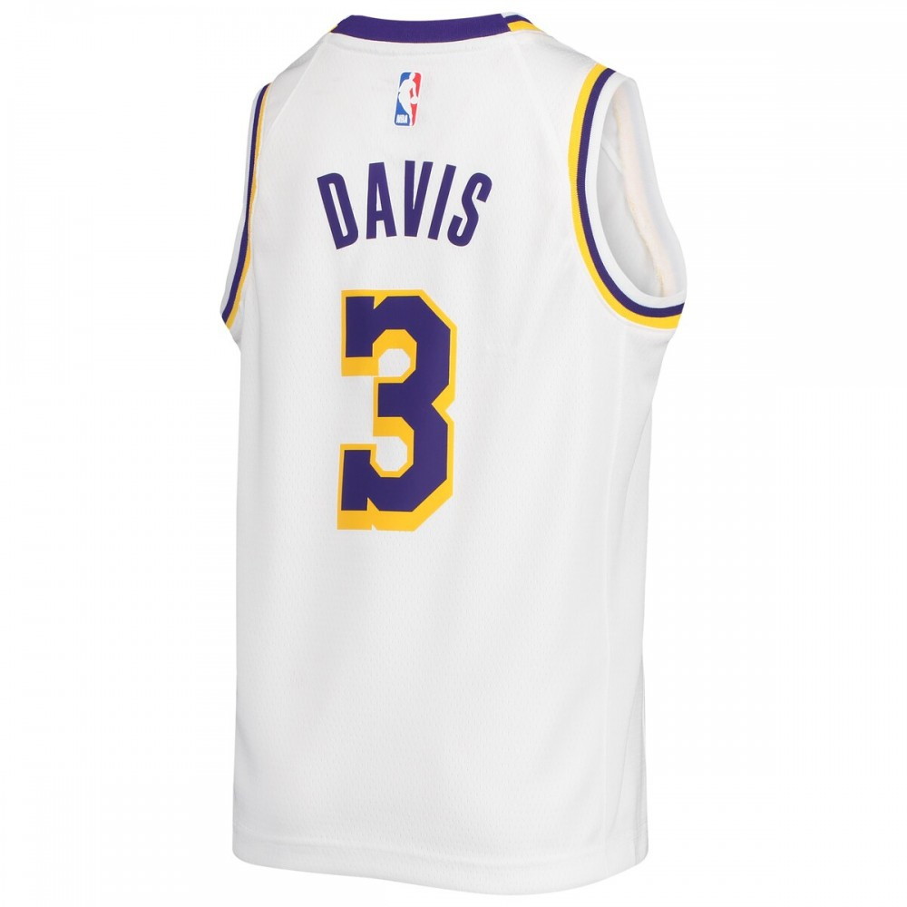 Anthony Davis Los Angeles Lakers Youth 2020/21 Swingman Jersey Association Edition White - back view