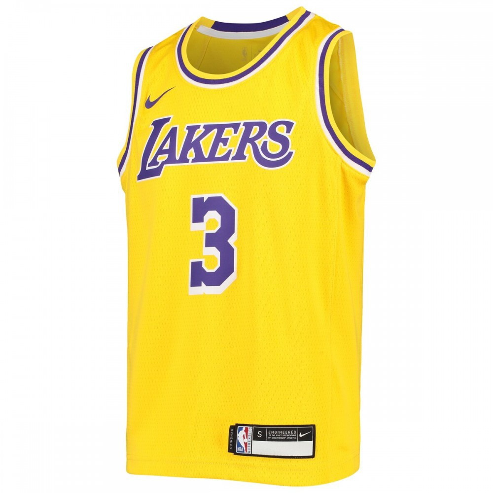 Anthony Davis Los Angeles Lakers Youth Swingman Jersey Icon Edition Gold - second front view