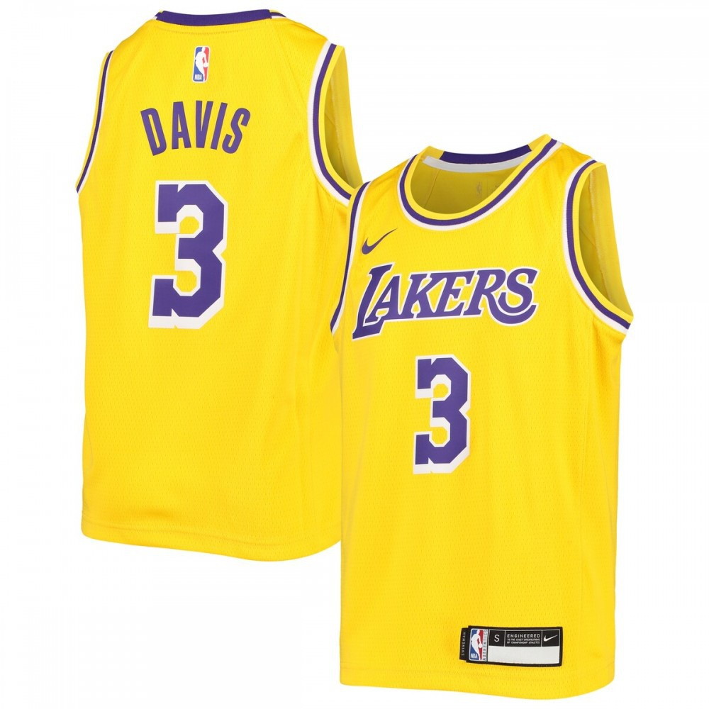 Anthony Davis Los Angeles Lakers Youth Swingman Jersey Icon Edition Gold - front view