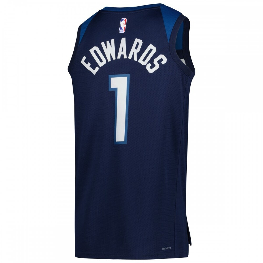 Anthony Edwards Minnesota Timberwolves Unisex 2022/23 Swingman Jersey Icon Edition Navy - back view