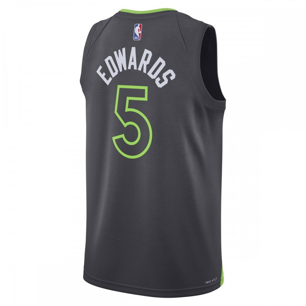 Anthony Edwards Minnesota Timberwolves Unisex Swingman Black Jersey Statement Edition - back view