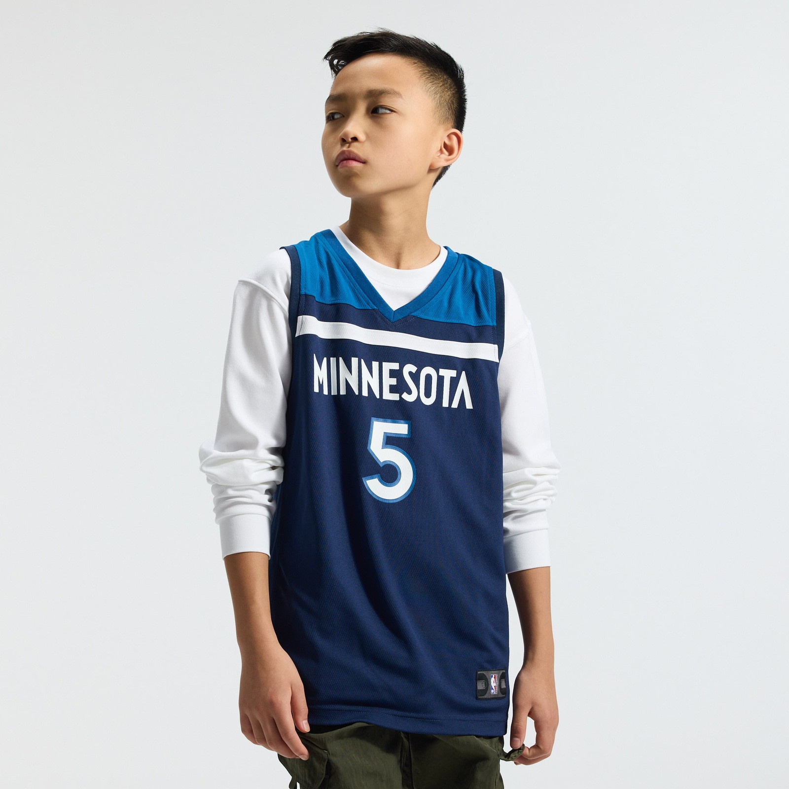 Anthony Edwards Minnesota Timberwolves Youth Fast Break Fan Version Player Jersey Icon - front view