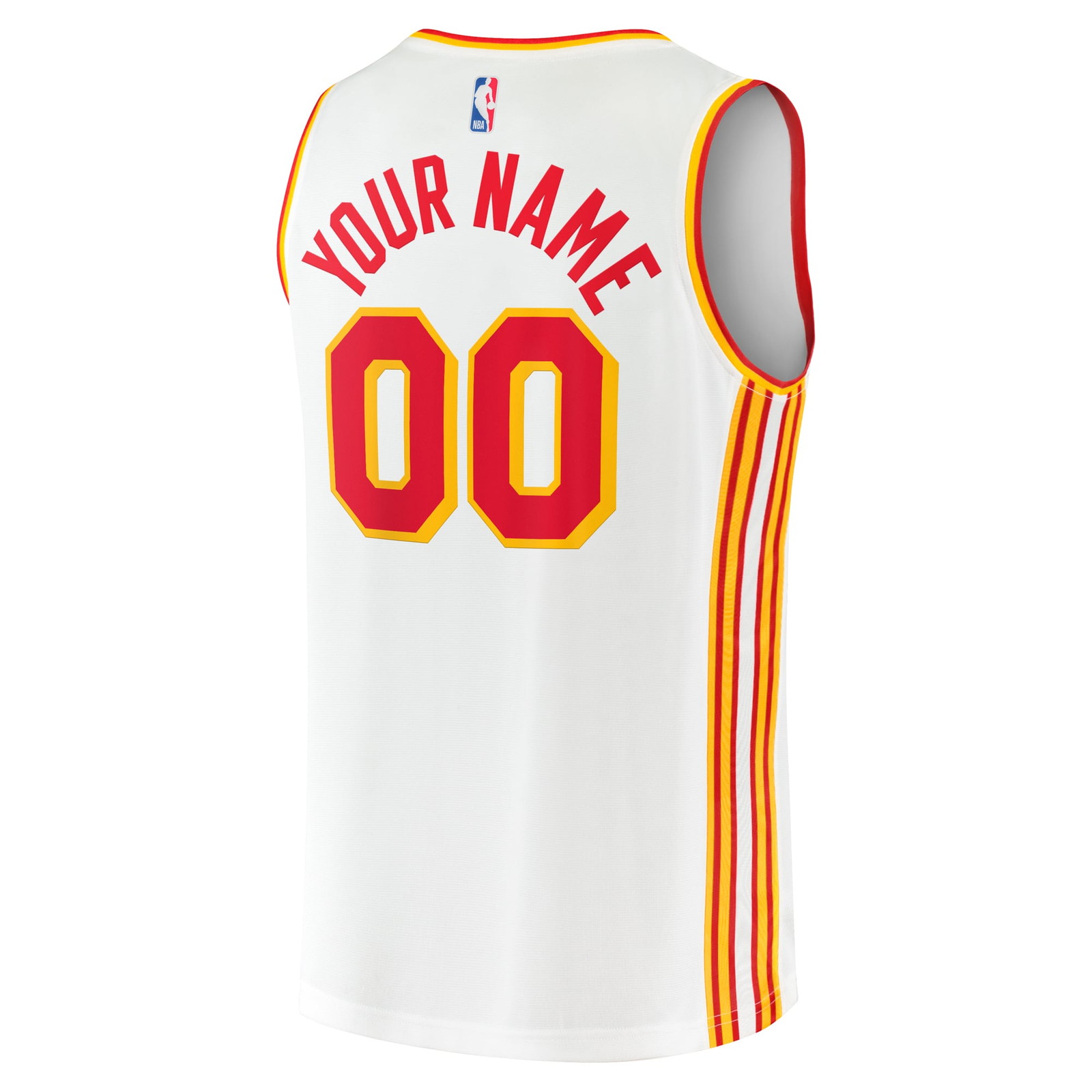 Atlanta Hawks Fast Break Custom Fan Version Jersey Association Edition White - back view