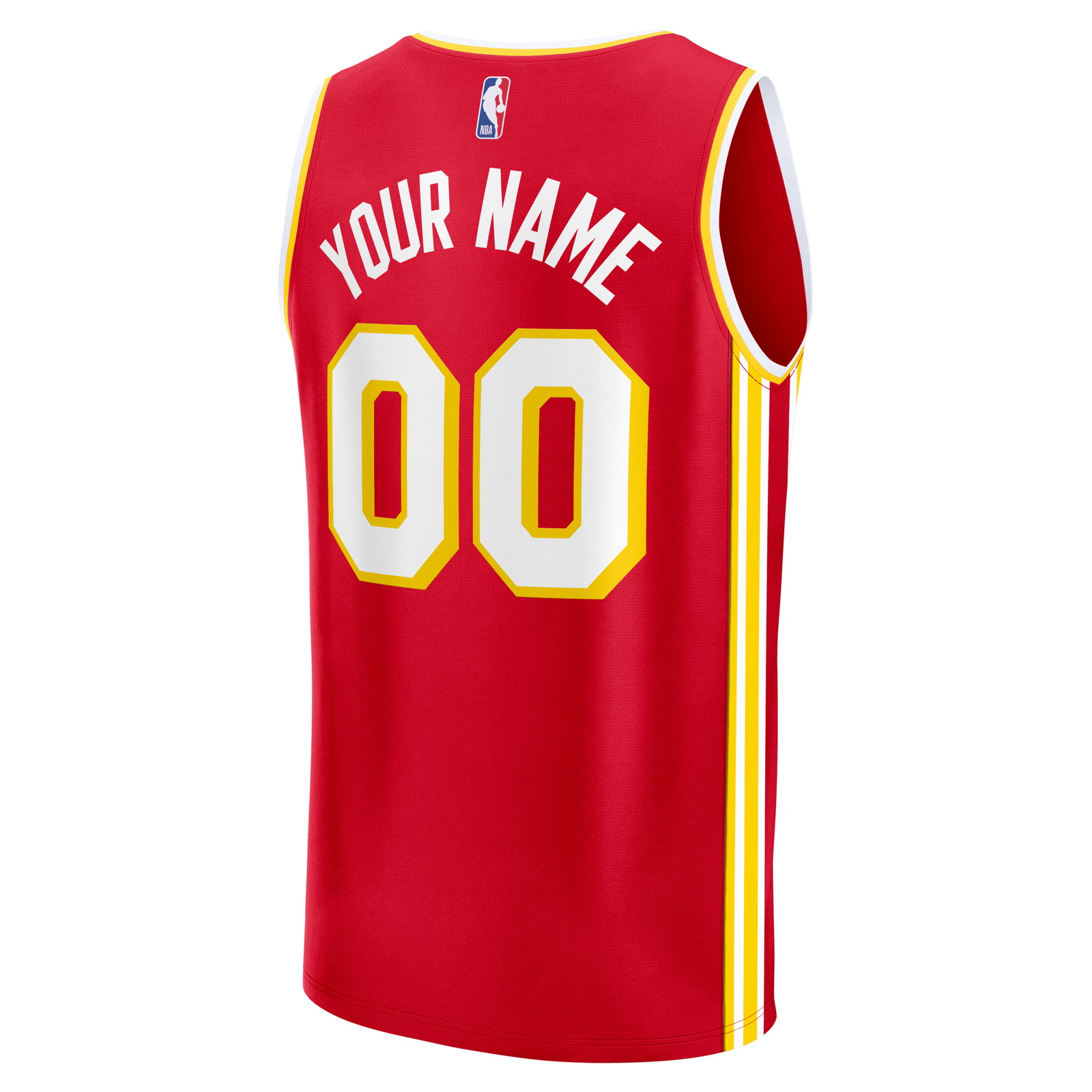 Atlanta Hawks Fast Break Custom Jersey Icon Edition Red - back view