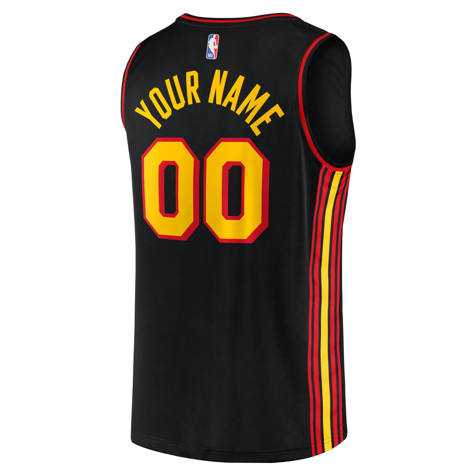 Atlanta Hawks Fast Break Fan Version Custom Jersey Black Statement Edition - back view