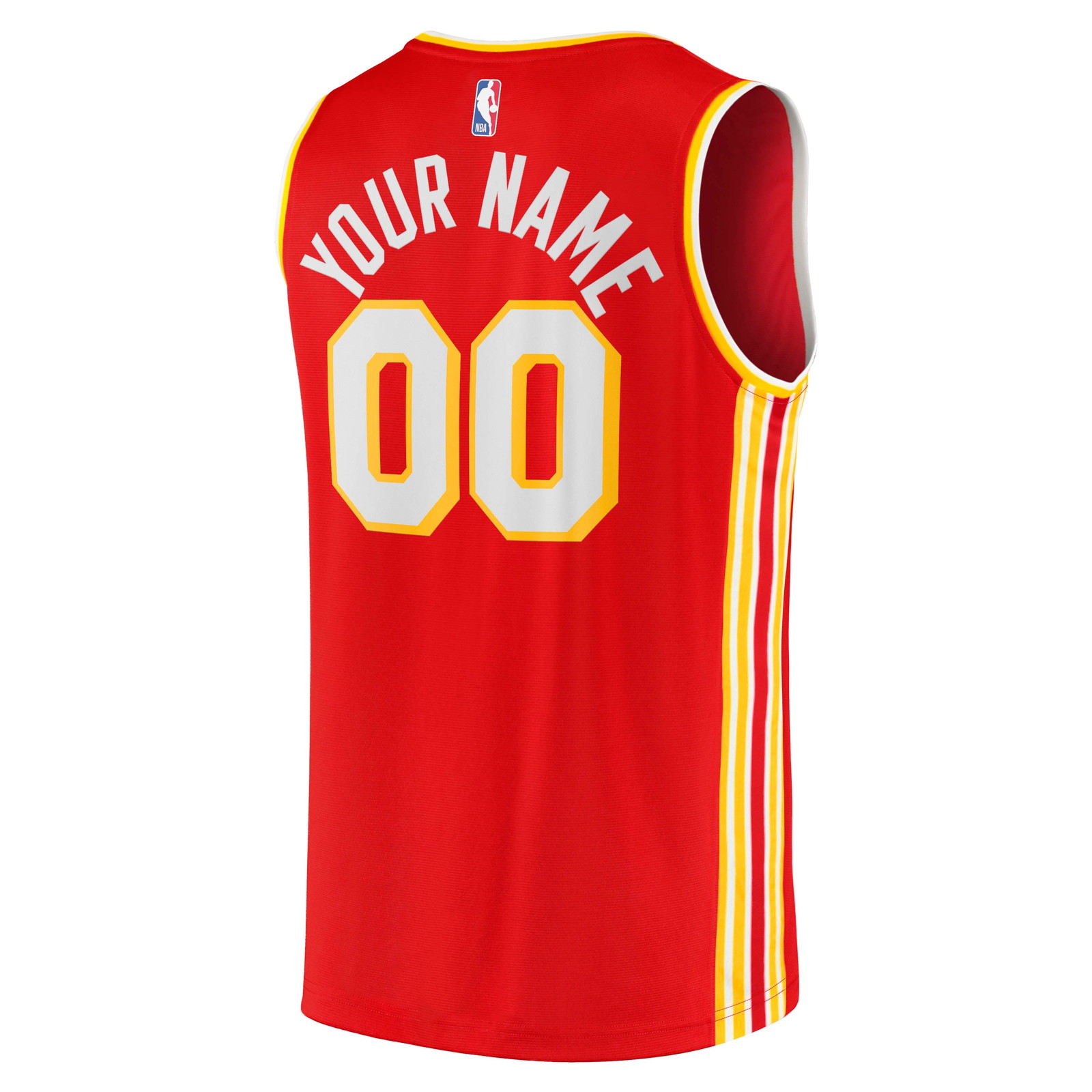 Atlanta Hawks Fast Break Fan Version Custom Jersey Icon Edition Red - back view