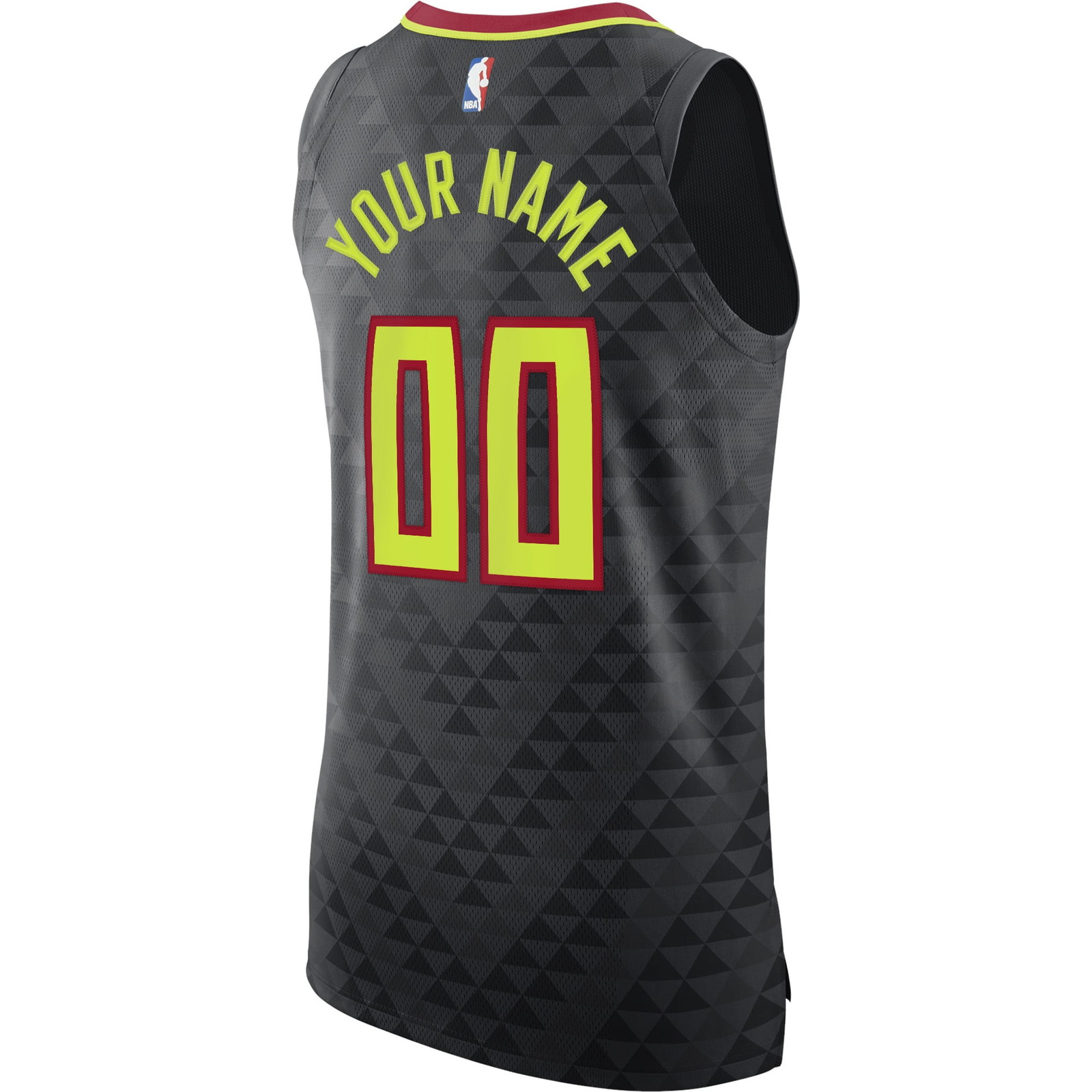 Atlanta Hawks Pro Cut Custom Jersey Black Icon Edition - back view