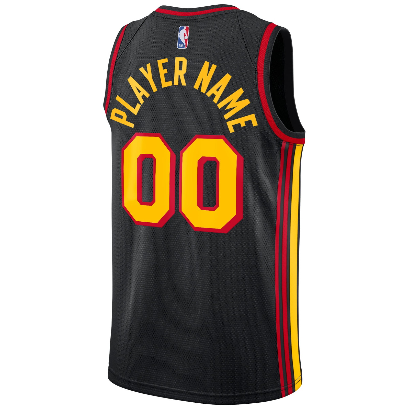 Atlanta Hawks Swingman Custom Jersey Statement Edition Black - back view