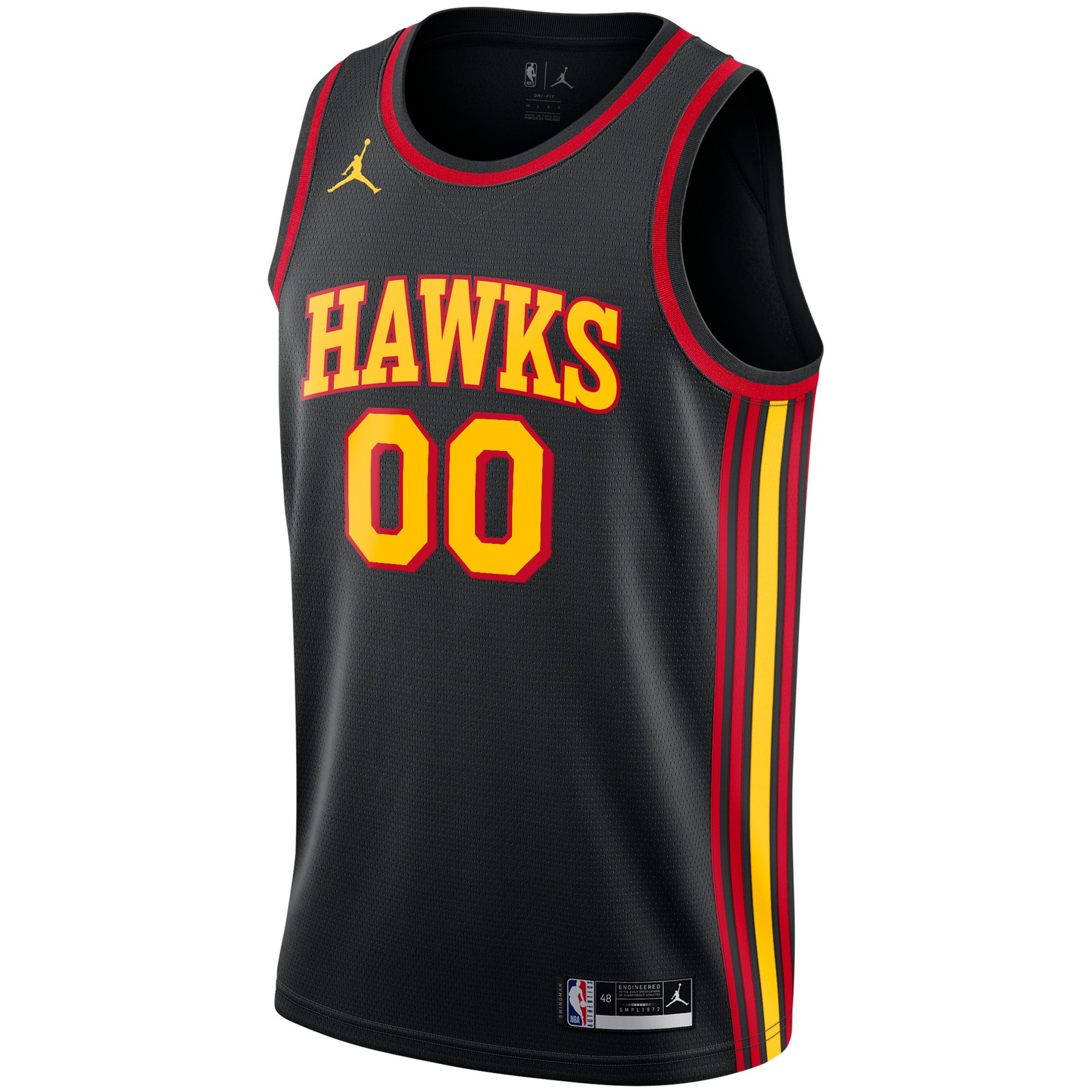 Atlanta Hawks Swingman Custom Jersey Statement Edition Black - front view