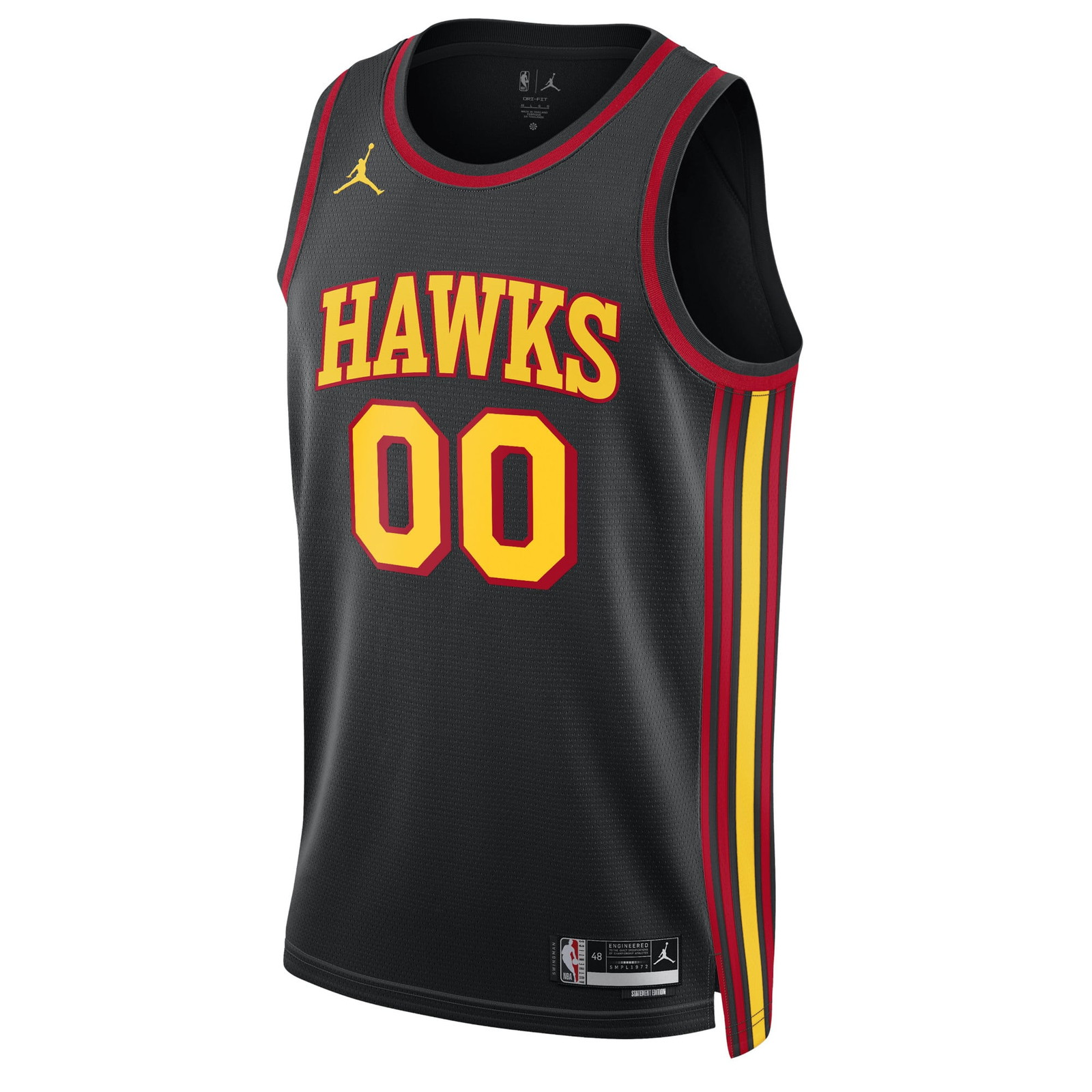 Atlanta Hawks Unisex 2022/23 Swingman Custom Jersey Statement Edition Black - front view