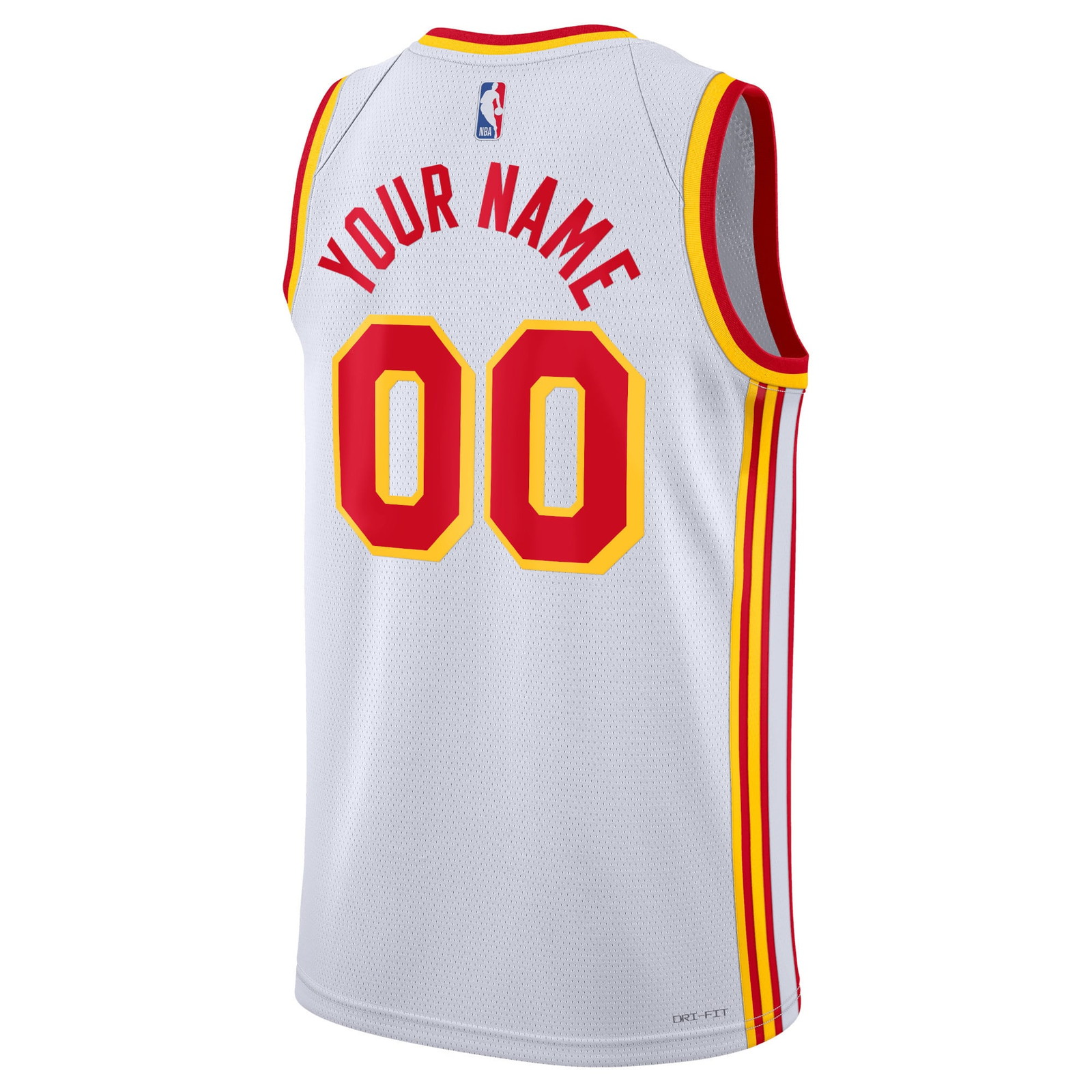 Atlanta Hawks Unisex Swingman Custom Jersey White Association Edition - back view