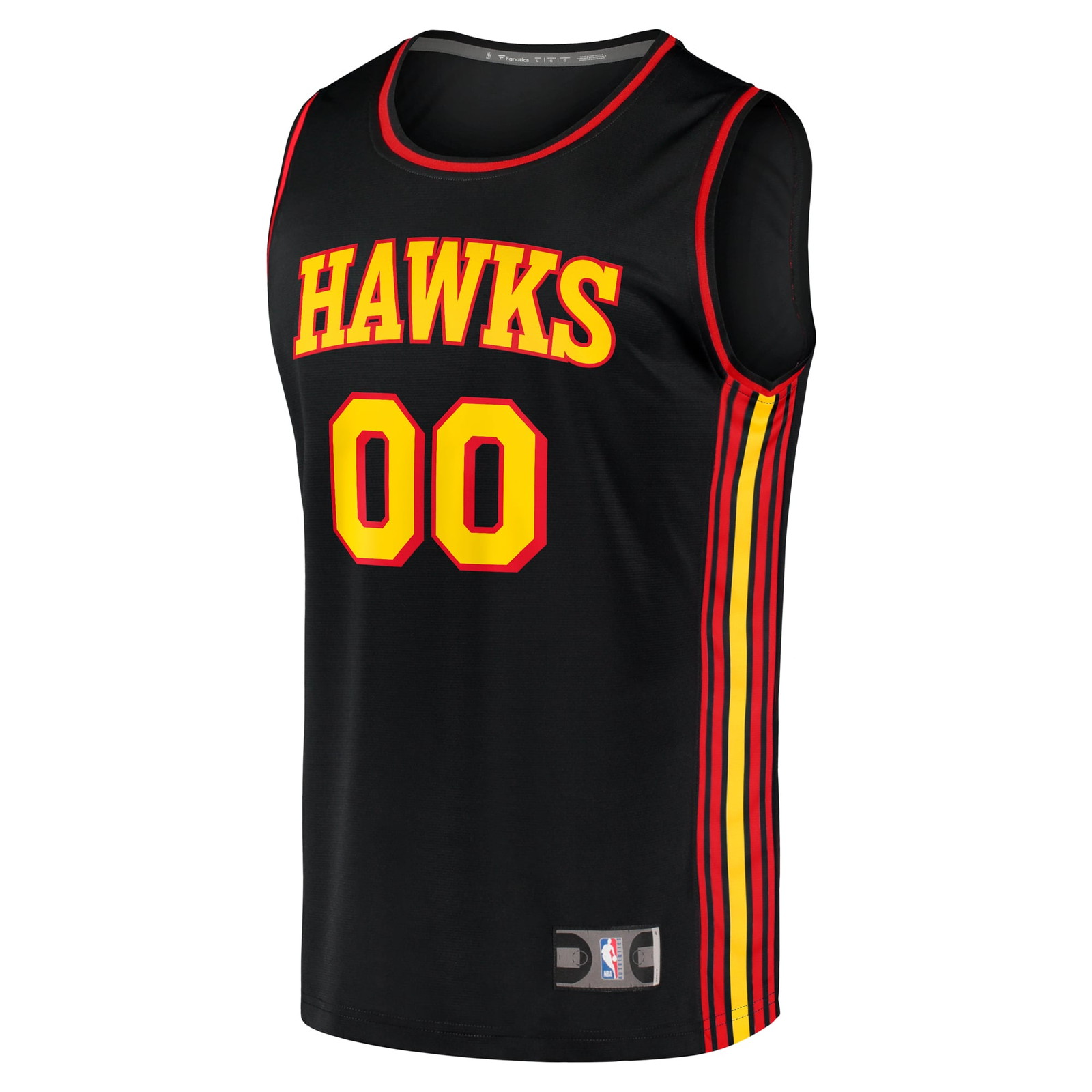 Atlanta Hawks Youth Fast Break Fan Version Custom Jersey Statement Edition Black - front view
