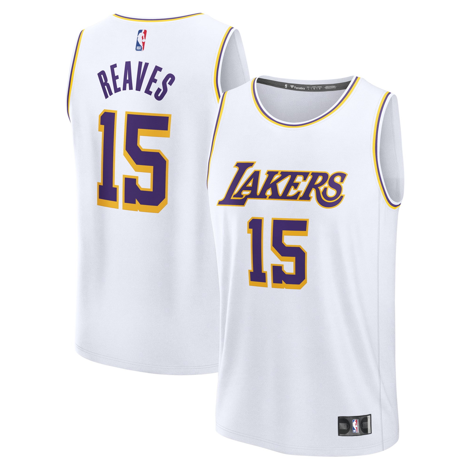 Austin Reaves Los Angeles Lakers Fast Break Fan Version Player Jersey - front and back view