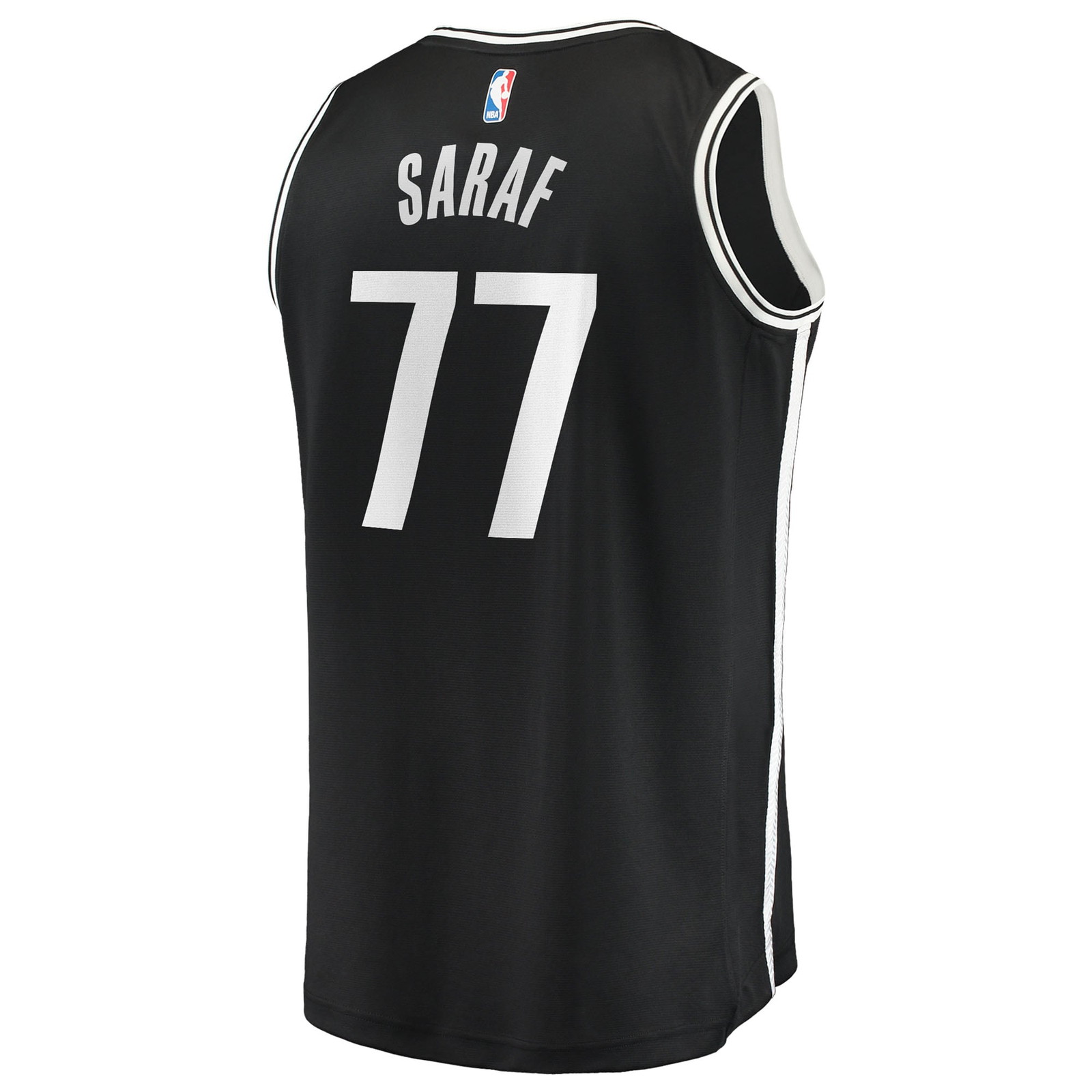 Ben Saraf Brooklyn Nets Youth Fast Break Fan Version Jersey Black Icon Edition - back view