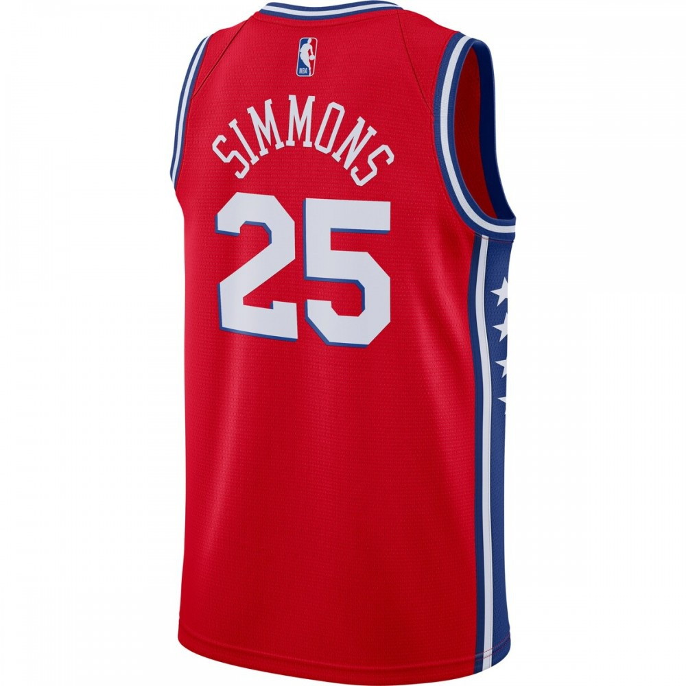 Ben Simmons Philadelphia 76ers 2020/21 Swingman Jersey Statement Edition Red - back view