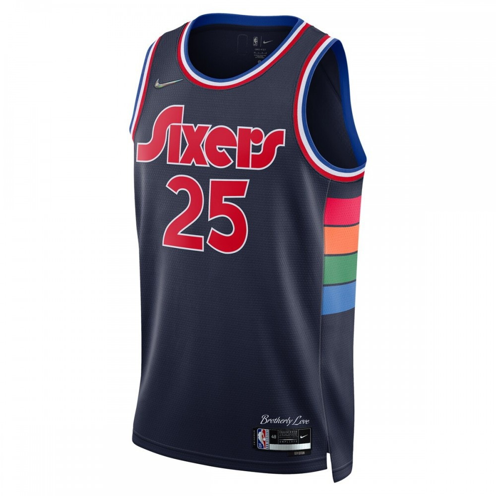 Ben Simmons Philadelphia 76ers 2021/22 Swingman Jersey City Edition Navy - second front view