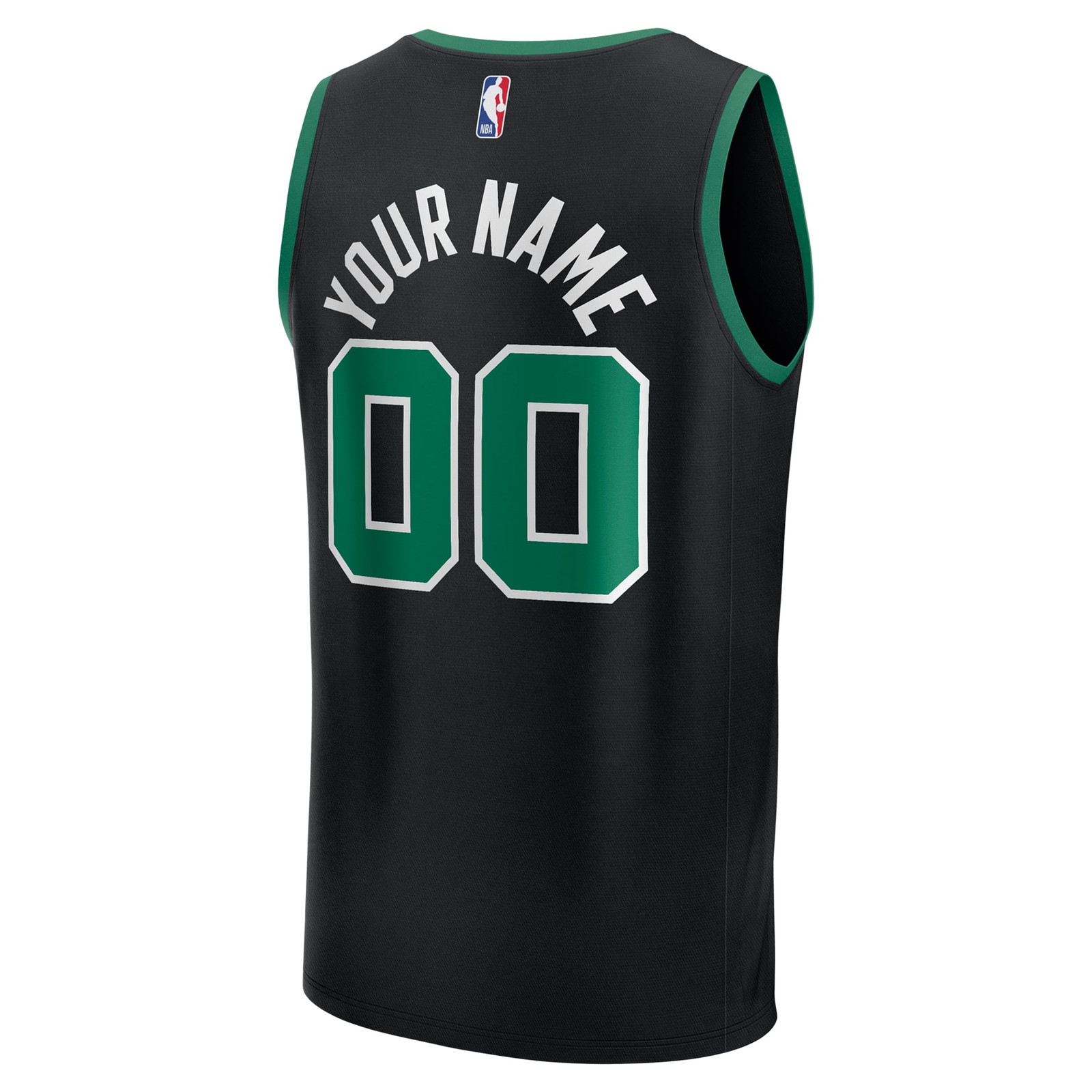 Boston Celtics Fast Break Custom Jersey Statement Edition Black - back view