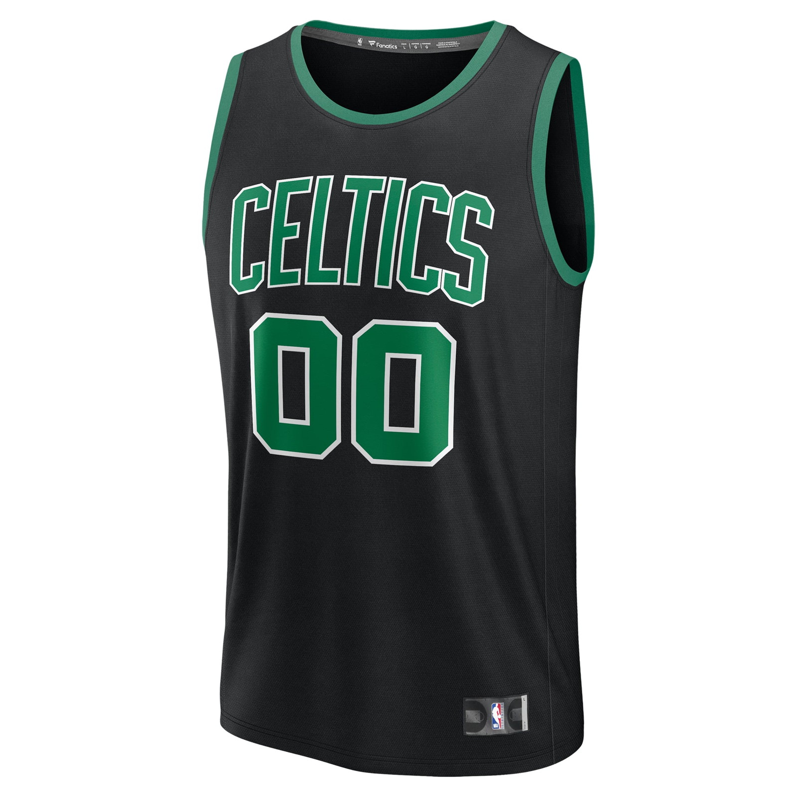 Boston Celtics Fast Break Custom Jersey Statement Edition Black - front view