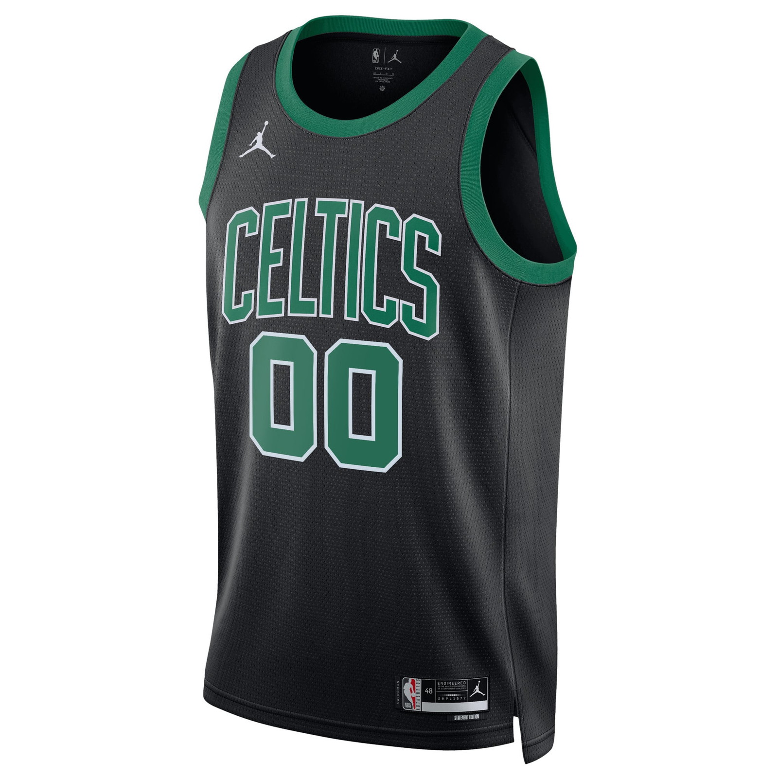 Boston Celtics Unisex 2022/23 Swingman Custom Jersey Statement Edition Black - front view