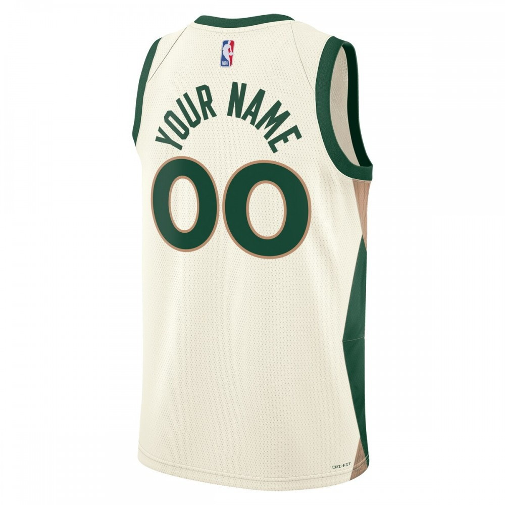 Boston Celtics Unisex 2023/24 Custom Swingman Jersey White City Edition - back view