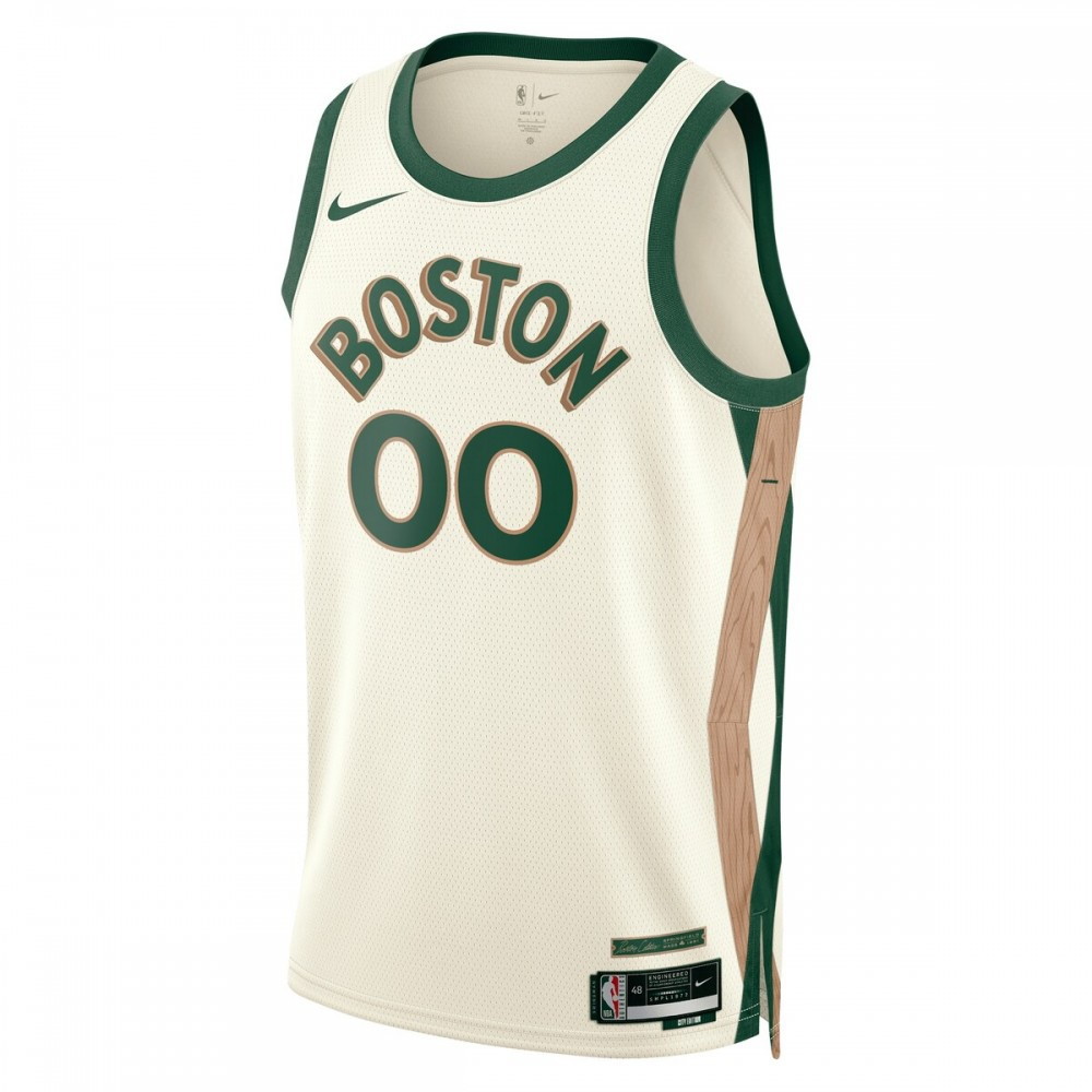 Boston Celtics Unisex 2023/24 Custom Swingman Jersey White City Edition - second front view