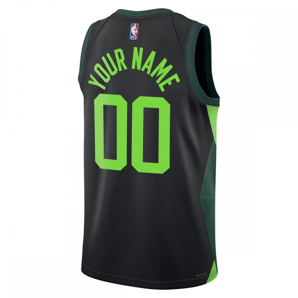 Boston Celtics Unisex 2024/25 Custom Swingman Jersey City Edition Black - back view