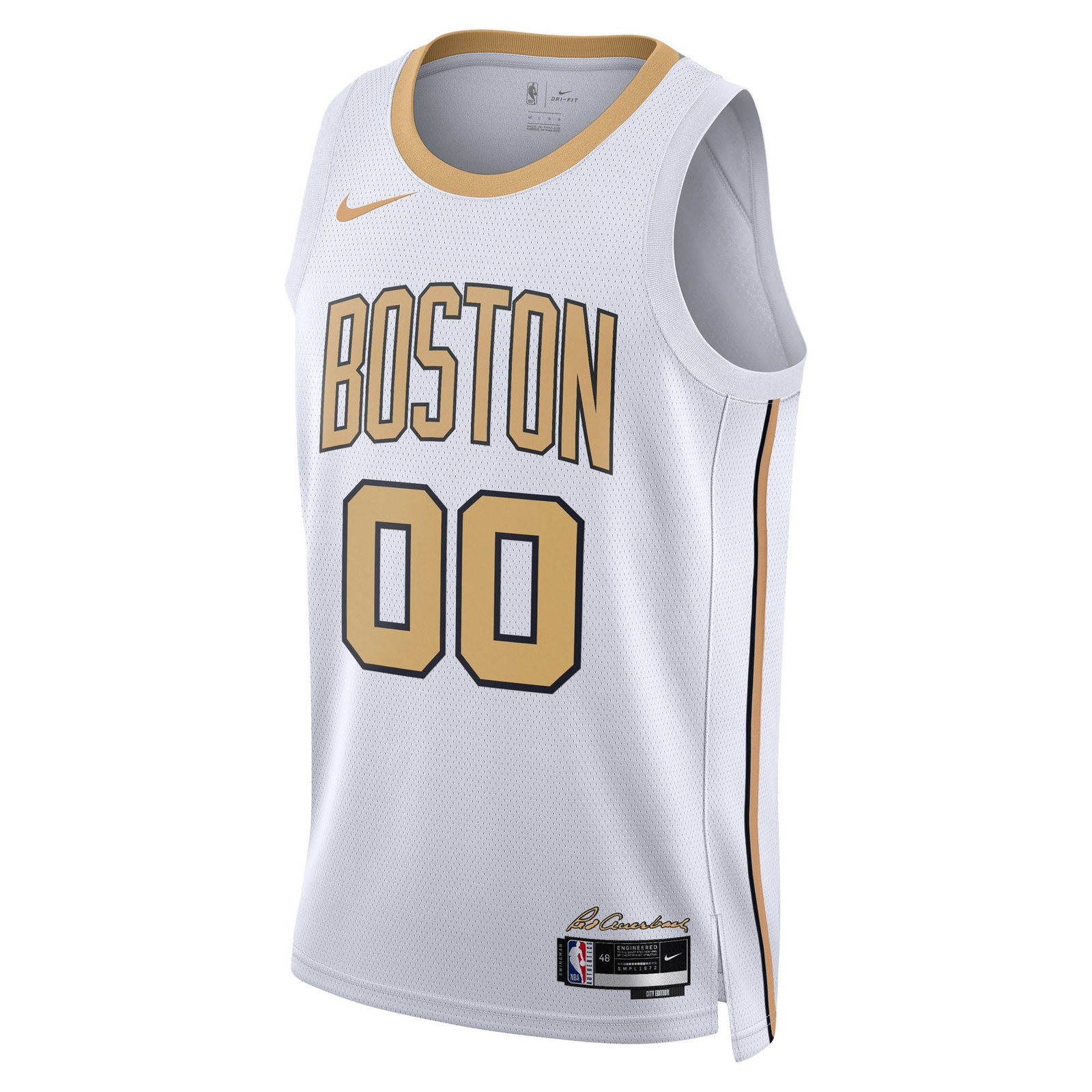 Boston Celtics Unisex 2025/26 City Edition Swingman Custom Jersey White - front view