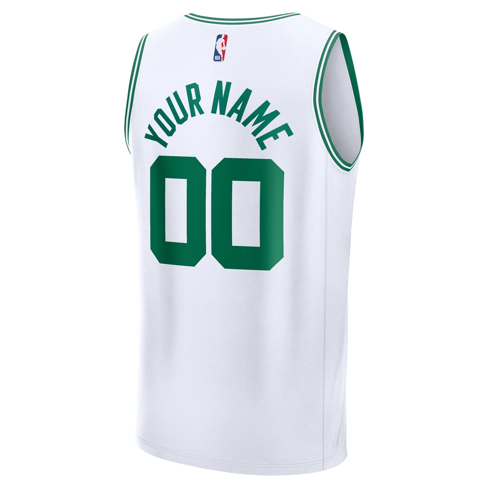 Boston Celtics Fast Break Custom Jersey Association Edition White - back view
