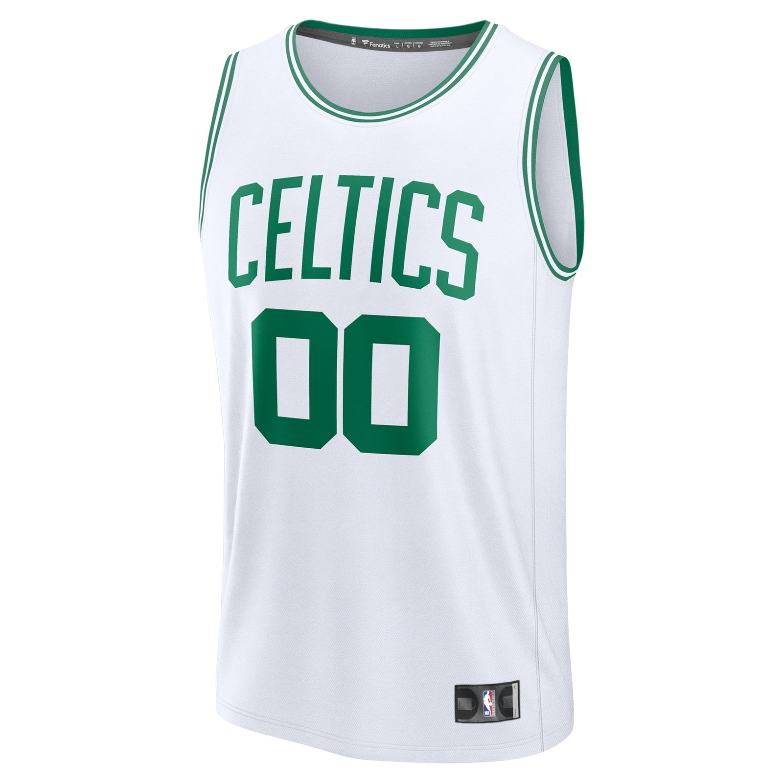 Boston Celtics Fast Break Custom Jersey Association Edition White - front view