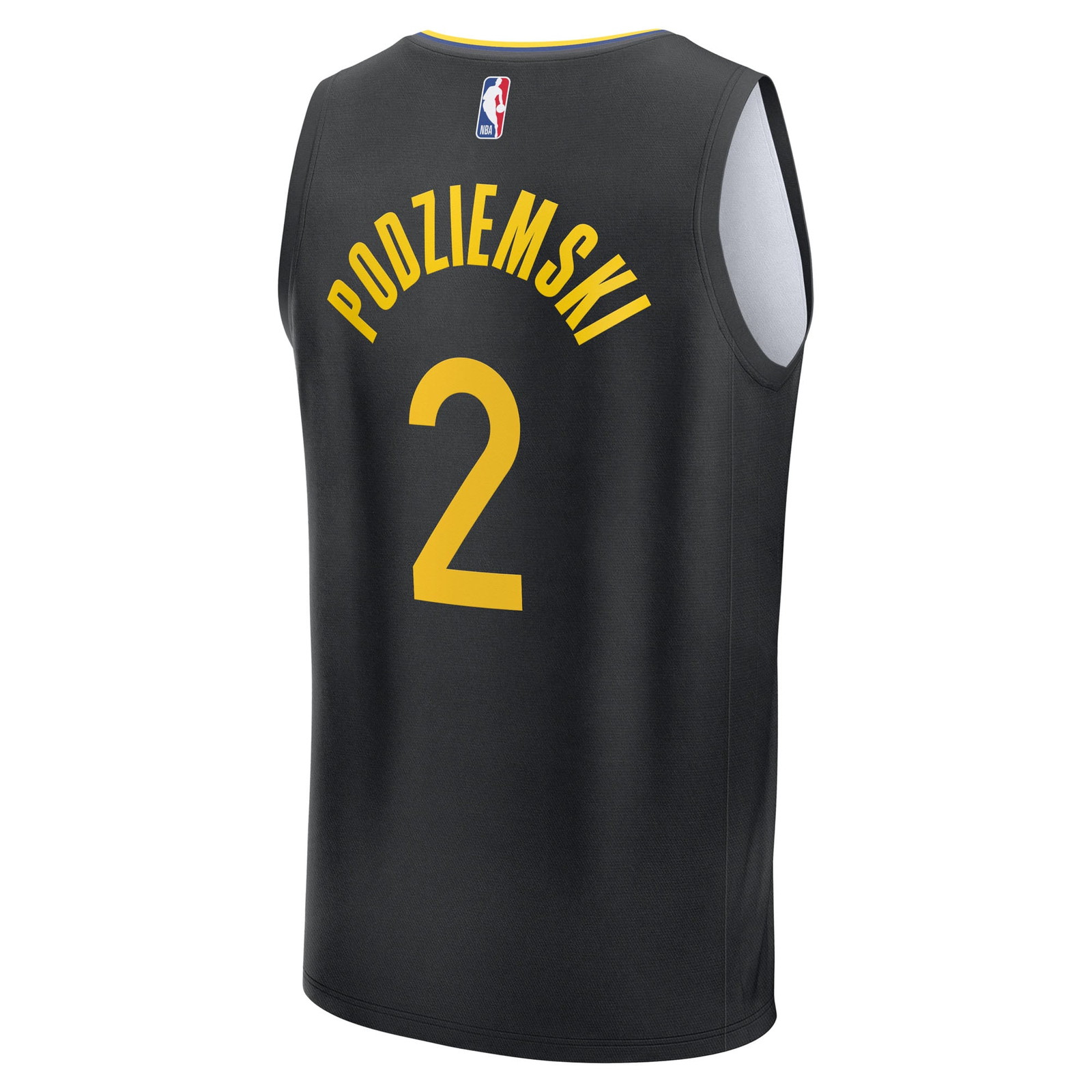 Brandin Podziemski Golden State Warriors Fast Break Fan Version Player Jersey Statement - back view