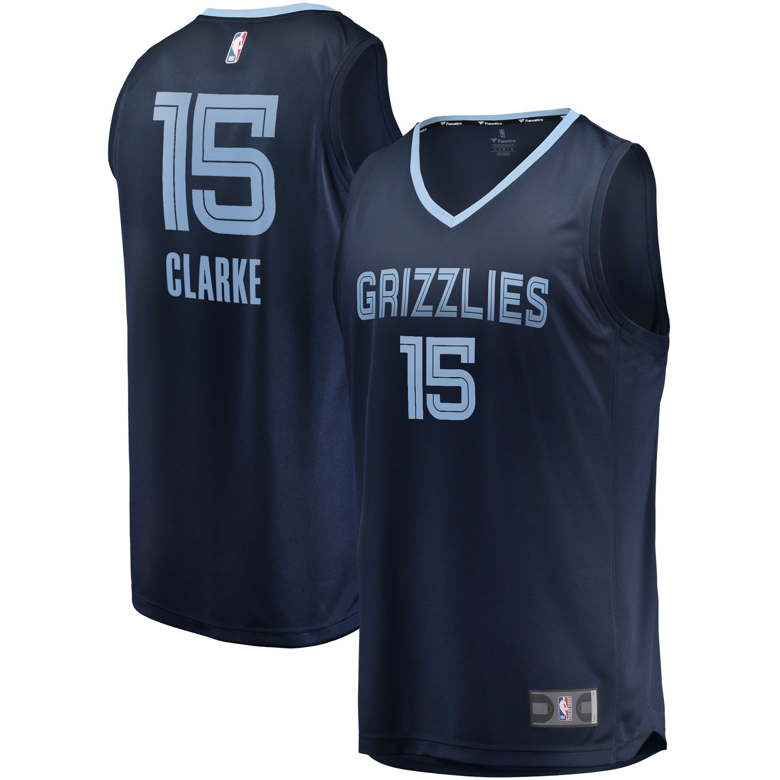 Brandon Clarke Memphis Grizzlies Fast Break Fan Version Jersey Navy Icon - front and back view