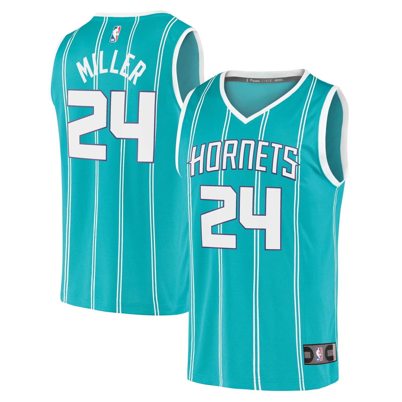 Brandon Miller Charlotte Hornets Fast Break Fan Version Jersey Icon Edition - front and back view