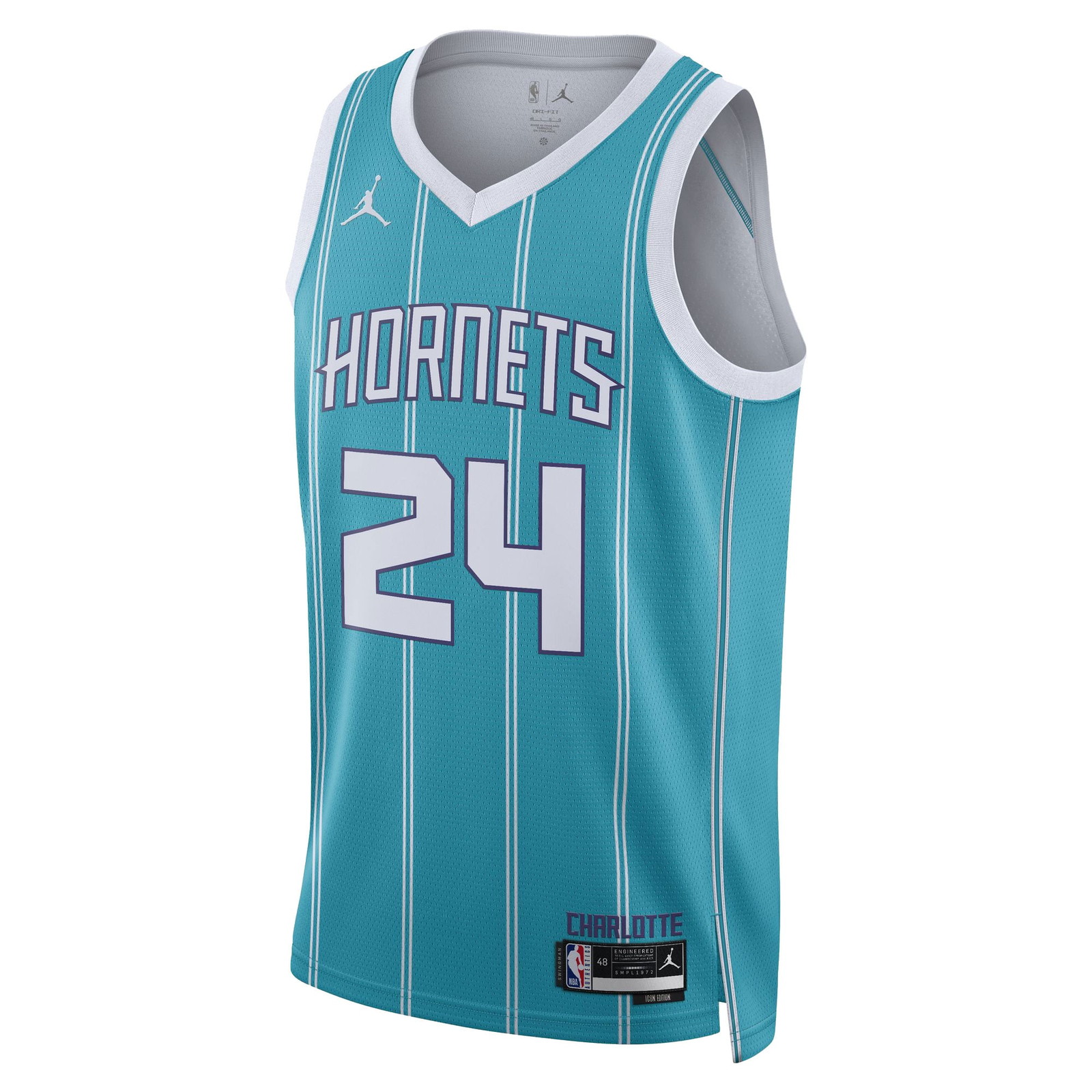 Brandon Miller Charlotte Hornets Unisex NBA Draft Swingman Jersey Icon Edition Teal - front view