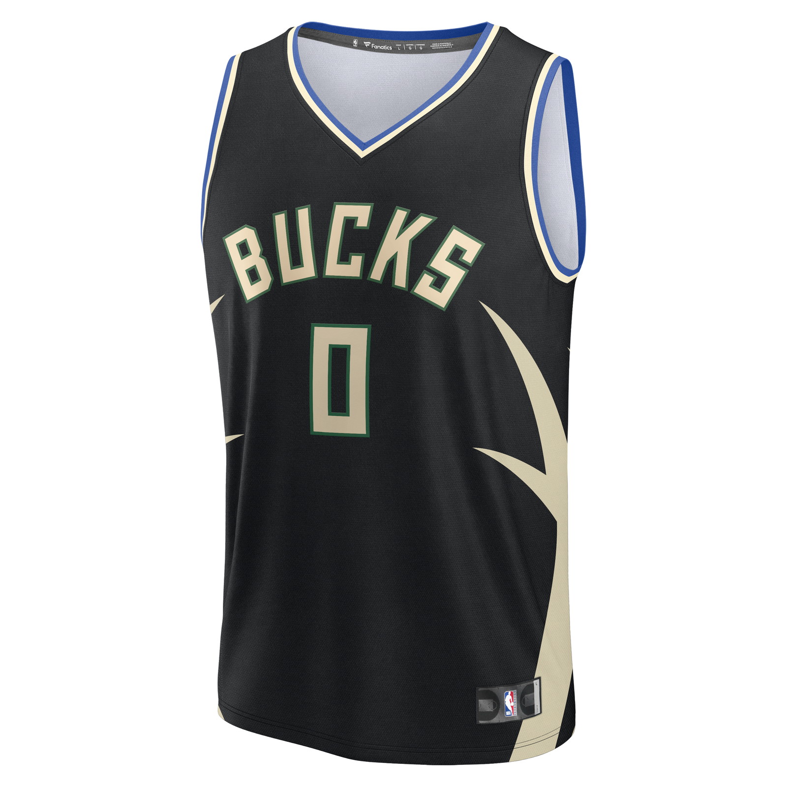 Brayden Burries Milwaukee Bucks Youth Fast Break Fan Version Jersey Black Statement - front view