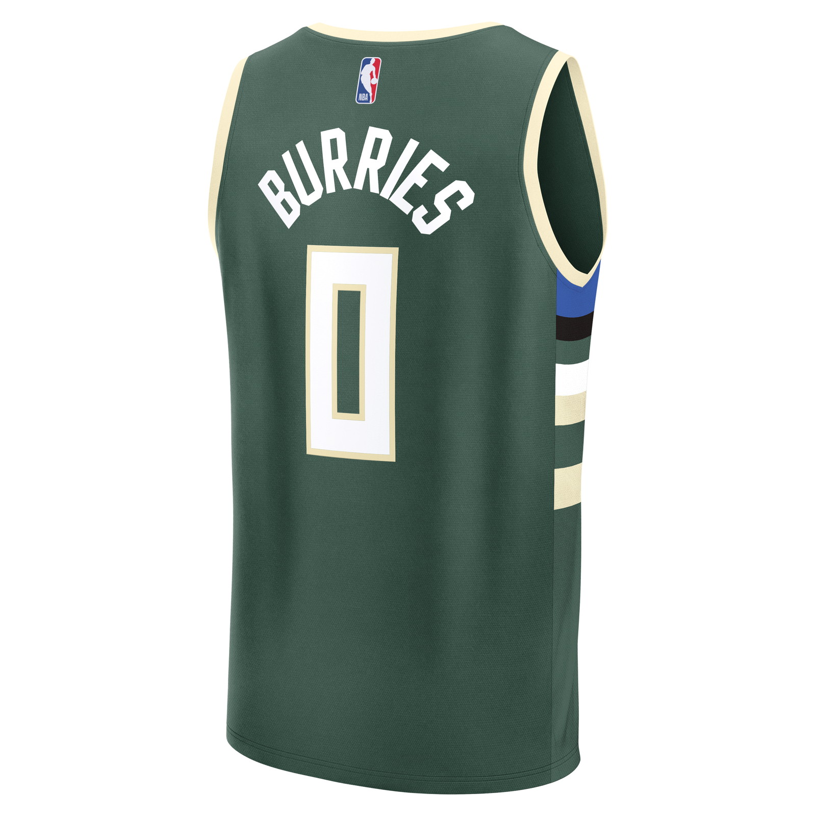 Brayden Burries Milwaukee Bucks Youth Fast Break Fan Version Jersey Hunter Green Icon - back view