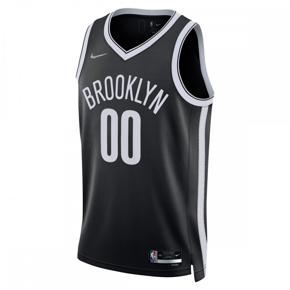 Brooklyn Nets 2021/22 Diamond Swingman Custom Jersey Icon Edition Black - second front view