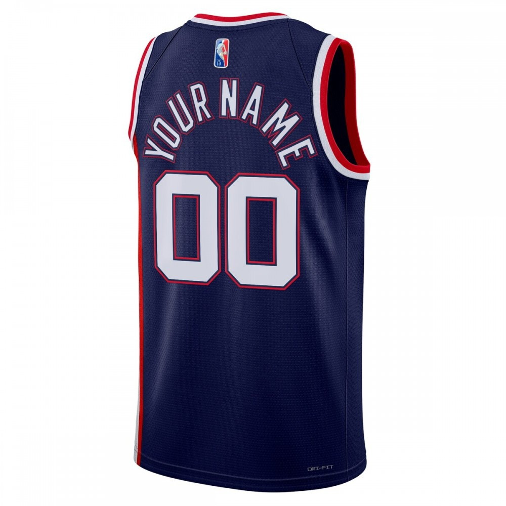 Brooklyn Nets 2021/22 Swingman Custom Jersey City Edition Navy - back view