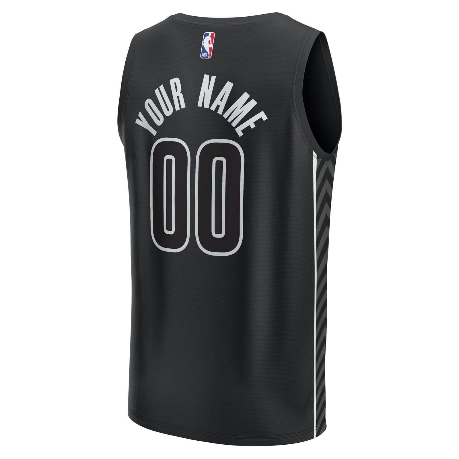 Brooklyn Nets Custom Fast Break Jersey Statement Edition Black - back view