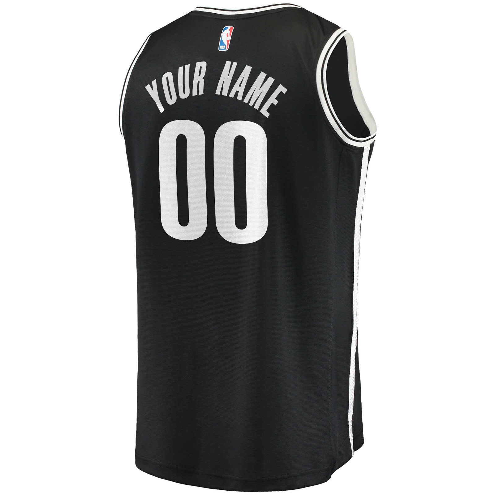 Brooklyn Nets Fast Break Custom Fan Version Jersey Black Icon Edition - back view